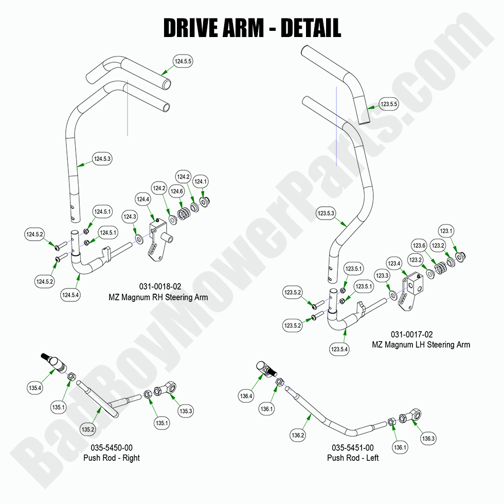 2022 MZ & MZ Magnum Drive Arm - Detail